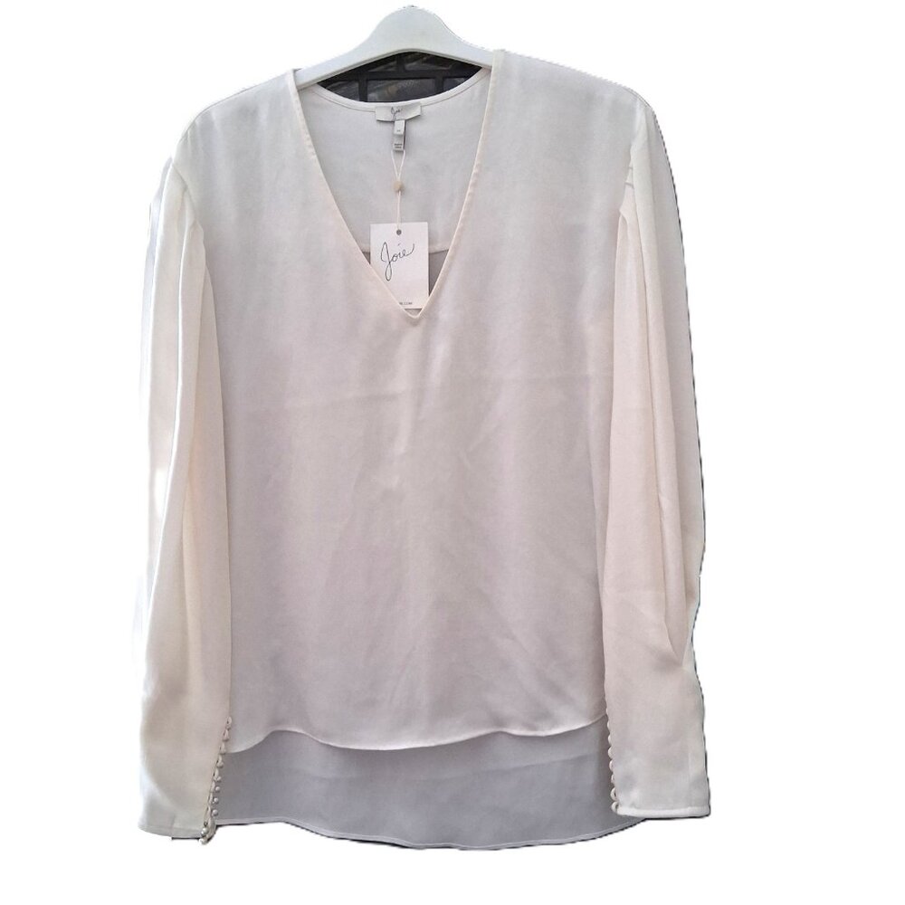 Joie Silky Blouse with Button Sleeves sz M  NWT